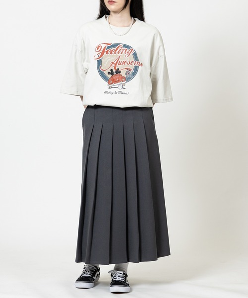 Disney(ディズニー)の「【15】〔Disney/ディズニー〕ミッキーマウス ユーズドライク バックプリント半袖Tシャツ(Tシャツ/カットソー・レディース・ブラック系1/ブラック系2/ホワイト系1/ホワイト系2・MEDIUM/LARGE/X-LARGE)」の8枚目の写真