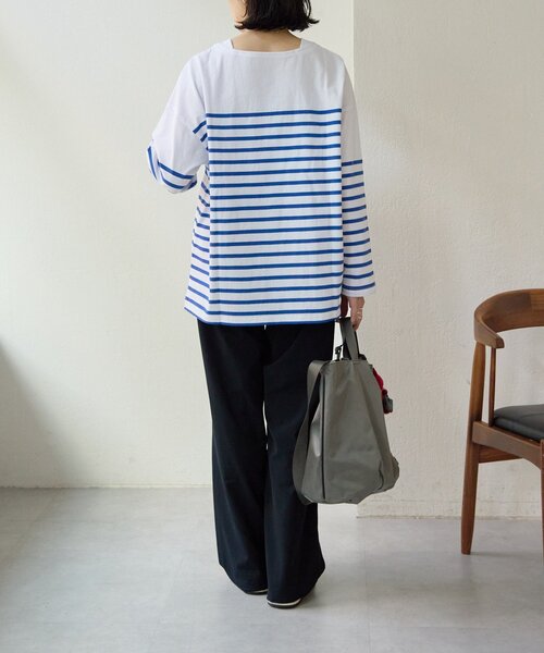 ear PAPILLONNER（イアパピヨネ）の「【クッピーラムネ×ear】綿100％/コラボボーダーロングTシャツ（Tシャツ/カットソー・レディース・ホワイト・FREE）」の15枚目の写真