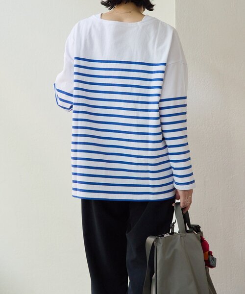 ear PAPILLONNER（イアパピヨネ）の「【クッピーラムネ×ear】綿100％/コラボボーダーロングTシャツ（Tシャツ/カットソー・レディース・ホワイト・FREE）」の12枚目の写真