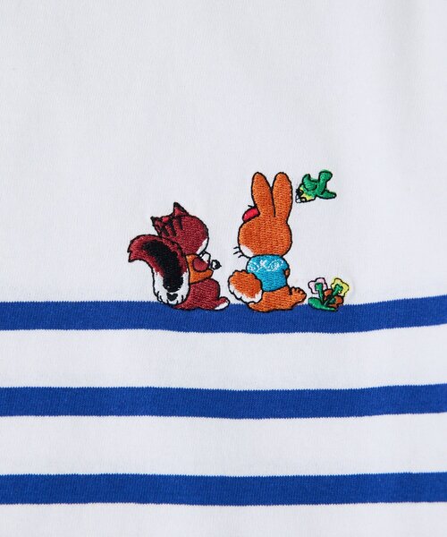 ear PAPILLONNER（イアパピヨネ）の「【クッピーラムネ×ear】綿100％/コラボボーダーロングTシャツ（Tシャツ/カットソー・レディース・ホワイト・FREE）」の7枚目の写真