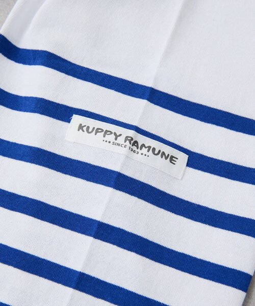 ear PAPILLONNER（イアパピヨネ）の「【クッピーラムネ×ear】綿100％/コラボボーダーロングTシャツ（Tシャツ/カットソー・レディース・ホワイト・FREE）」の2枚目の写真