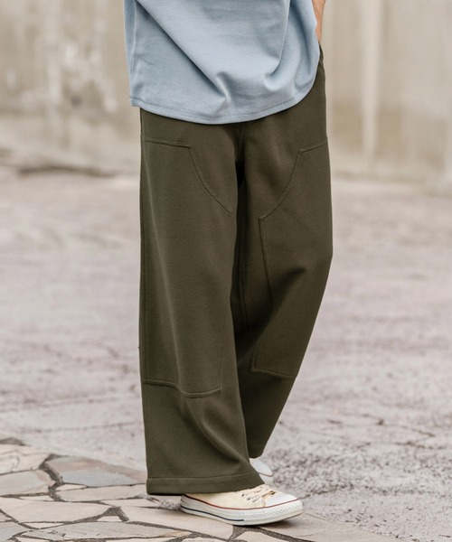 CAMBIO(カンビオ)の「mp14719- ダブルニーワイドストレートパンツ(その他パンツ・メンズ・オリーブ/ブラック/グレー・M/L/XL)」の3枚目の写真