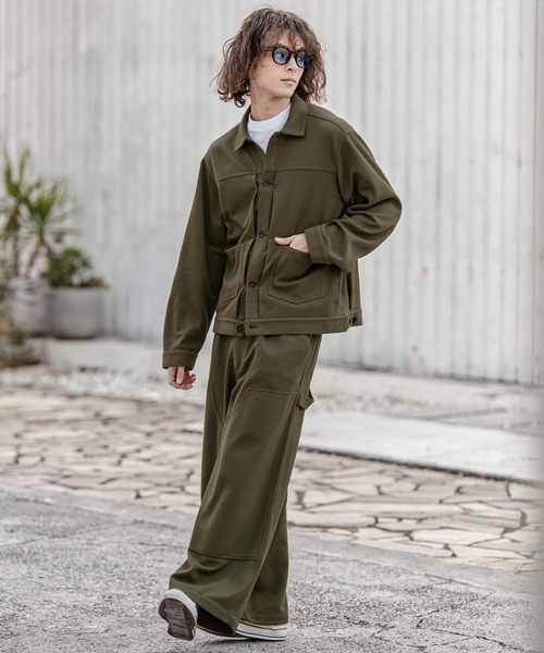 CAMBIO(カンビオ)の「mp14719- ダブルニーワイドストレートパンツ(その他パンツ・メンズ・オリーブ/ブラック/グレー・M/L/XL)」の4枚目の写真