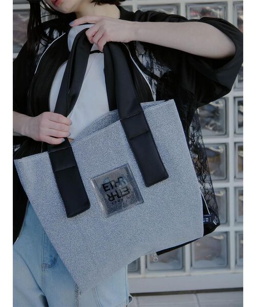 :ETHROF（イーサオブ）の「PVC LOGO GLITTER TOTE BAG（トートバッグ・レディース・パープル/ブラック/ブルー/シルバー・FREE）」の5枚目の写真