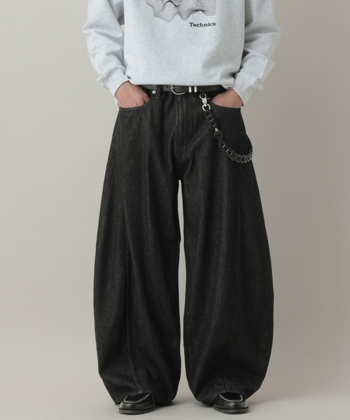 RAGEBLUE(レイジブルー)の「Super Buggy Denim Curve Seam Barrel Pants/デニムカーブシームスーパーバギーバレルパンツ(デニムパンツ・メンズ・ネイビー/ライトブルー/ブラック・MEDIUM/SMALL/LARGE)」の7枚目の写真