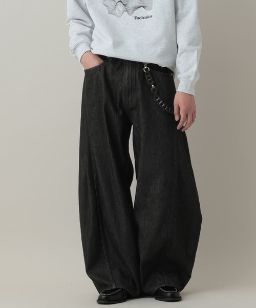 RAGEBLUE(レイジブルー)の「Super Buggy Denim Curve Seam Barrel Pants/デニムカーブシームスーパーバギーバレルパンツ(デニムパンツ・メンズ・ネイビー/ライトブルー/ブラック・MEDIUM/SMALL/LARGE)」の8枚目の写真