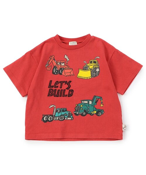 F.O.KIDS(エフオーキッズ)の「働く車プリント半袖Tシャツ(Tシャツ/カットソー・キッズ・ブルー/オフホワイト/レッド・80/90/100/110/120/130/140)」の3枚目の写真