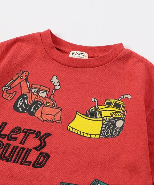 F.O.KIDS(エフオーキッズ)の「働く車プリント半袖Tシャツ(Tシャツ/カットソー・キッズ・ブルー/オフホワイト/レッド・80/90/100/110/120/130/140)」の7枚目の写真