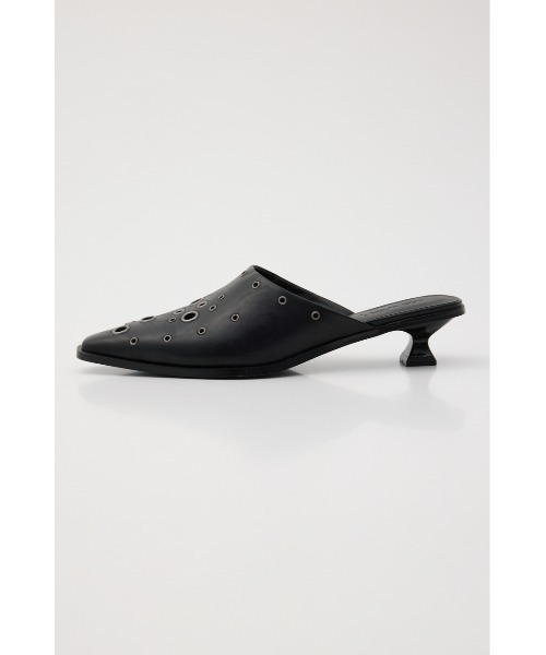 LAGUA GEM(ラグアジェム)の「EYELET KITTEN HEEL ミュール(パンプス・レディース・アイボリー/ブラック・LARGE/MEDIUM/SMALL)」の1枚目の写真