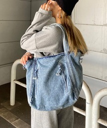 デニムジップトートバッグ