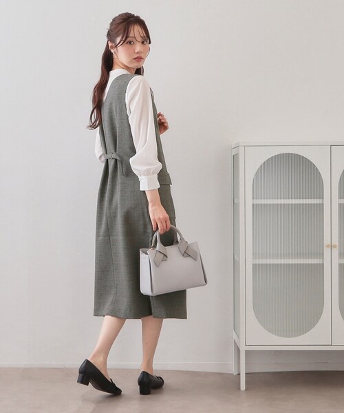 index（インデックス）の「サマーツイード前開きジャンスカ【洗濯機OK/イージーアイロン】（ワンピース・レディース・アイボリー系3/ベージュ系その他2/チャコール・36/38/40/42）」の11枚目の写真