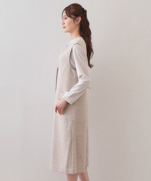 index（インデックス）の「サマーツイード前開きジャンスカ【洗濯機OK/イージーアイロン】（ワンピース・レディース・アイボリー系3/ベージュ系その他2/チャコール・36/38/40/42）」の18枚目の写真