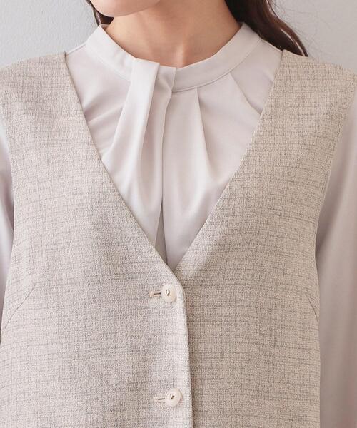 index（インデックス）の「サマーツイード前開きジャンスカ【洗濯機OK/イージーアイロン】（ワンピース・レディース・アイボリー系3/ベージュ系その他2/チャコール・36/38/40/42）」の20枚目の写真