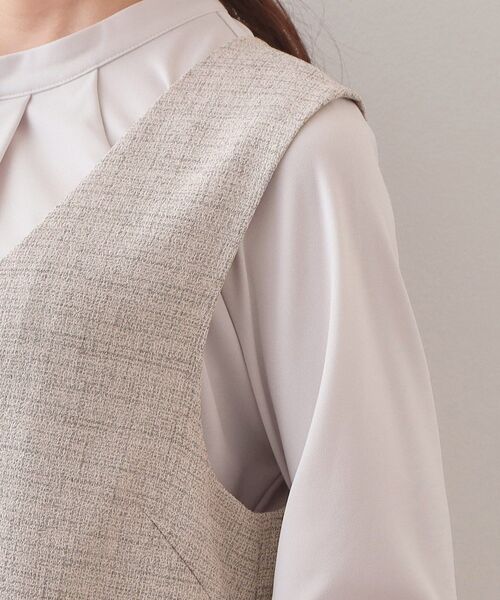 index（インデックス）の「サマーツイード前開きジャンスカ【洗濯機OK/イージーアイロン】（ワンピース・レディース・アイボリー系3/ベージュ系その他2/チャコール・36/38/40/42）」の21枚目の写真