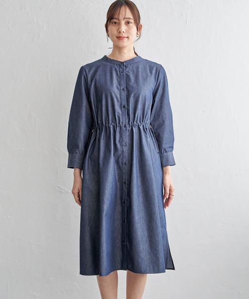 ikka(イッカ)の「バンドカラーウエストドロストワンピース(ワンピース・レディース・オリーブ/ネイビー・L/M/S)」の21枚目の写真
