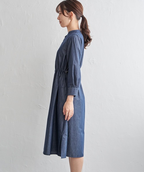 ikka(イッカ)の「バンドカラーウエストドロストワンピース(ワンピース・レディース・オリーブ/ネイビー・L/M/S)」の19枚目の写真