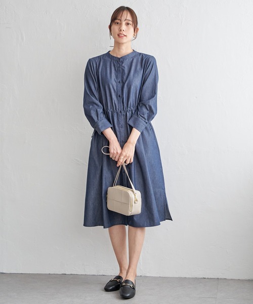 ikka(イッカ)の「バンドカラーウエストドロストワンピース(ワンピース・レディース・オリーブ/ネイビー・L/M/S)」の17枚目の写真