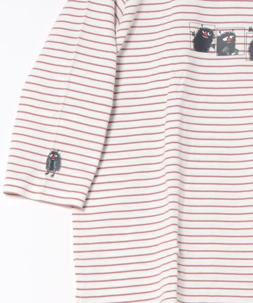 Honeys(ハニーズ)の「【UVカット】ムーミン/7分袖Tシャツ(Tシャツ/カットソー・レディース・ホワイト×ネイビー/ピンク/ホワイト×レッド/ブラック/オフホワイト/杢グレー・L/LL/M/S)」の15枚目の写真