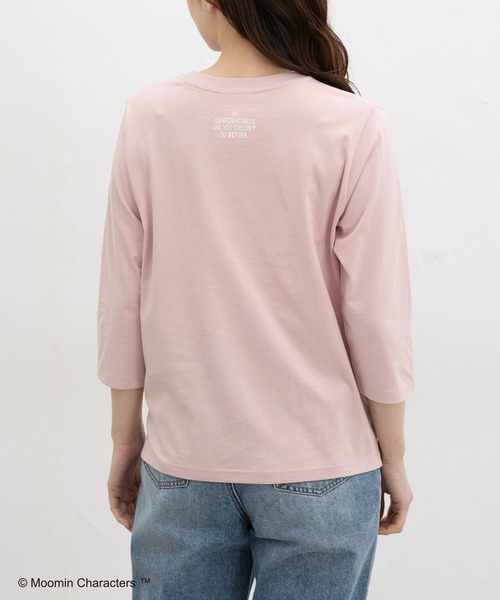 Honeys(ハニーズ)の「【UVカット】ムーミン/7分袖Tシャツ(Tシャツ/カットソー・レディース・ホワイト×ネイビー/ピンク/ホワイト×レッド/ブラック/オフホワイト/杢グレー・L/LL/M/S)」の22枚目の写真