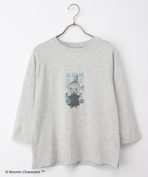 Honeys(ハニーズ)の「【UVカット】ムーミン/7分袖Tシャツ(Tシャツ/カットソー・レディース・ホワイト×ネイビー/ピンク/ホワイト×レッド/ブラック/オフホワイト/杢グレー・L/LL/M/S)」の8枚目の写真
