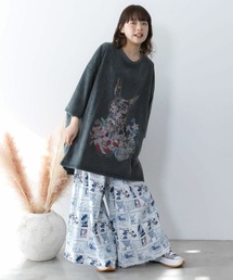 ScoLar | ScoLar(スカラー) わんちゃんスタンプ柄 バイオ加工パンツ(その他パンツ)