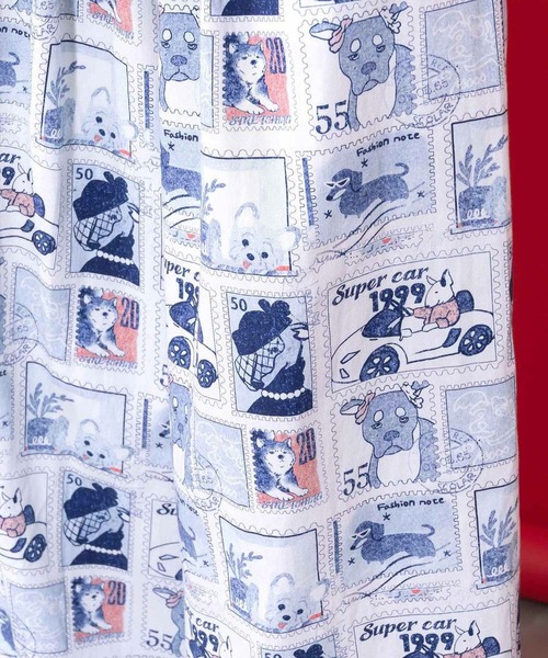 ScoLar(スカラー)の「ScoLar(スカラー) わんちゃんスタンプ柄 バイオ加工パンツ(その他パンツ・レディース・ブルー・MEDIUM)」の8枚目の写真