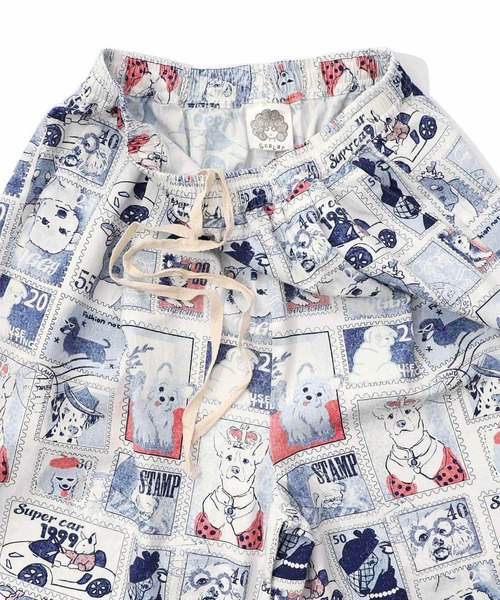 ScoLar(スカラー)の「ScoLar(スカラー) わんちゃんスタンプ柄 バイオ加工パンツ(その他パンツ・レディース・ブルー・MEDIUM)」の12枚目の写真