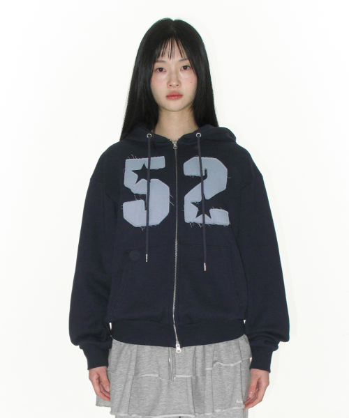 AMESWORLDWIDE（アメスワールドワイド）の「52 APPLIQUE HOODIE ZIP UP NAVY（パーカー・レディース・その他・LARGE/MEDIUM/SMALL）」の3枚目の写真