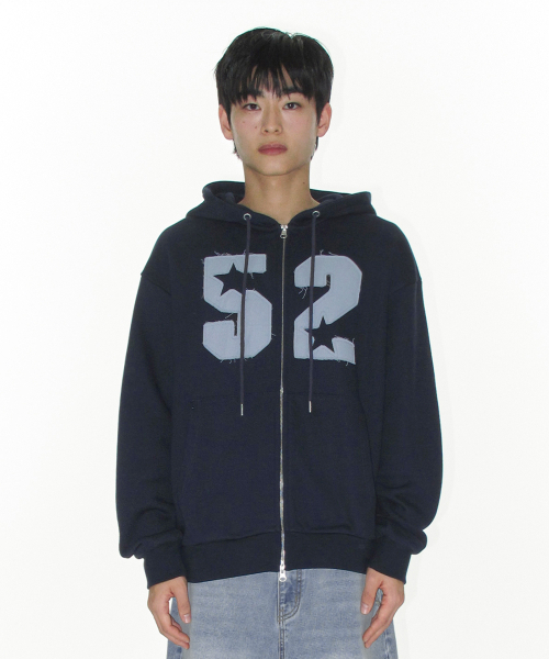 AMESWORLDWIDE（アメスワールドワイド）の「52 APPLIQUE HOODIE ZIP UP NAVY（パーカー・レディース・その他・LARGE/MEDIUM/SMALL）」の4枚目の写真