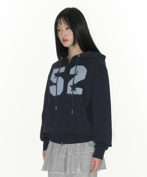 AMESWORLDWIDE（アメスワールドワイド）の「52 APPLIQUE HOODIE ZIP UP NAVY（パーカー・レディース・その他・LARGE/MEDIUM/SMALL）」の5枚目の写真
