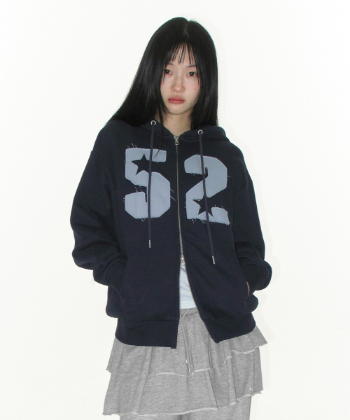 AMESWORLDWIDE（アメスワールドワイド）の「52 APPLIQUE HOODIE ZIP UP NAVY（パーカー・レディース・その他・LARGE/MEDIUM/SMALL）」の7枚目の写真