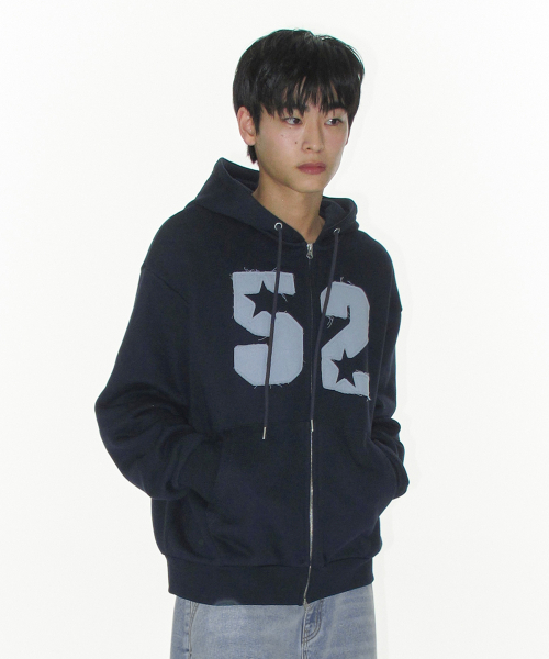 AMESWORLDWIDE（アメスワールドワイド）の「52 APPLIQUE HOODIE ZIP UP NAVY（パーカー・レディース・その他・LARGE/MEDIUM/SMALL）」の8枚目の写真