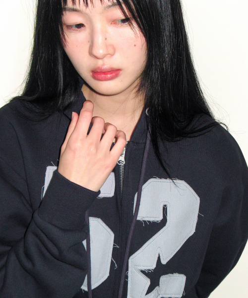 AMESWORLDWIDE（アメスワールドワイド）の「52 APPLIQUE HOODIE ZIP UP NAVY（パーカー・レディース・その他・LARGE/MEDIUM/SMALL）」の10枚目の写真