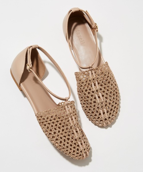 BARNYARDSTORM（バンヤードストーム）の「BARNYARDSTORM / メッシュストラップパンプス（スリッポン・レディース・ベージュ/ブラウン・38/36/37）」の2枚目の写真