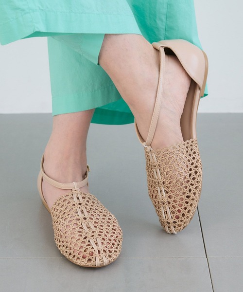 BARNYARDSTORM（バンヤードストーム）の「BARNYARDSTORM / メッシュストラップパンプス（スリッポン・レディース・ベージュ/ブラウン・38/36/37）」の5枚目の写真