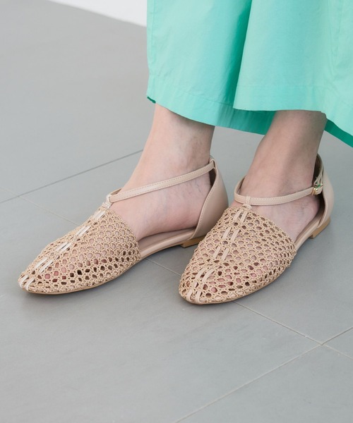 BARNYARDSTORM（バンヤードストーム）の「BARNYARDSTORM / メッシュストラップパンプス（スリッポン・レディース・ベージュ/ブラウン・38/36/37）」の4枚目の写真