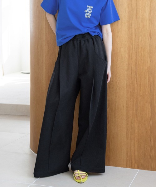 RAGEBLUE(レイジブルー)の「ピンタック/ポンチスウェットワイドパンツ(スウェットパンツ・レディース・ブラック/グレー・FREE)」の1枚目の写真