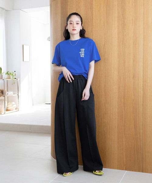 RAGEBLUE(レイジブルー)の「ピンタック/ポンチスウェットワイドパンツ(スウェットパンツ・レディース・ブラック/グレー・FREE)」の3枚目の写真