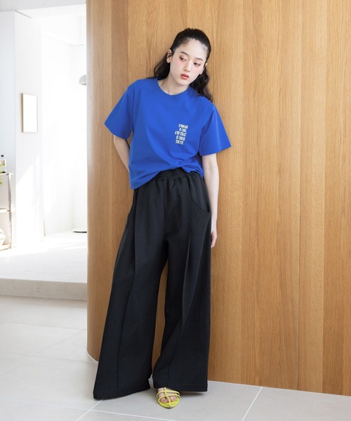 RAGEBLUE(レイジブルー)の「ピンタック/ポンチスウェットワイドパンツ(スウェットパンツ・レディース・ブラック/グレー・FREE)」の4枚目の写真