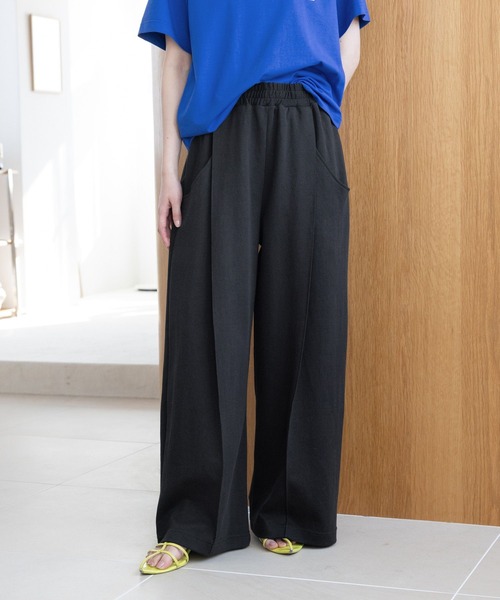 RAGEBLUE(レイジブルー)の「ピンタック/ポンチスウェットワイドパンツ(スウェットパンツ・レディース・ブラック/グレー・FREE)」の5枚目の写真