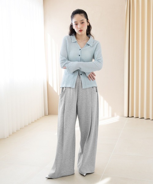 RAGEBLUE(レイジブルー)の「ピンタック/ポンチスウェットワイドパンツ(スウェットパンツ・レディース・ブラック/グレー・FREE)」の7枚目の写真