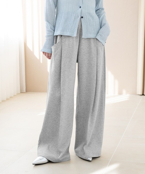 RAGEBLUE(レイジブルー)の「ピンタック/ポンチスウェットワイドパンツ(スウェットパンツ・レディース・ブラック/グレー・FREE)」の9枚目の写真