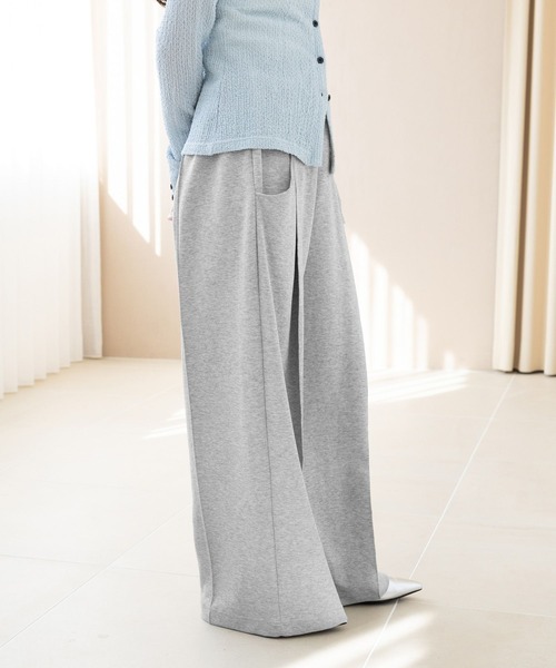 RAGEBLUE(レイジブルー)の「ピンタック/ポンチスウェットワイドパンツ(スウェットパンツ・レディース・ブラック/グレー・FREE)」の10枚目の写真