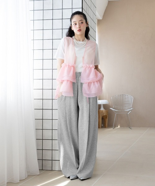 RAGEBLUE(レイジブルー)の「ピンタック/ポンチスウェットワイドパンツ(スウェットパンツ・レディース・ブラック/グレー・FREE)」の13枚目の写真