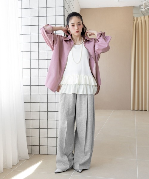 RAGEBLUE(レイジブルー)の「ピンタック/ポンチスウェットワイドパンツ(スウェットパンツ・レディース・ブラック/グレー・FREE)」の18枚目の写真