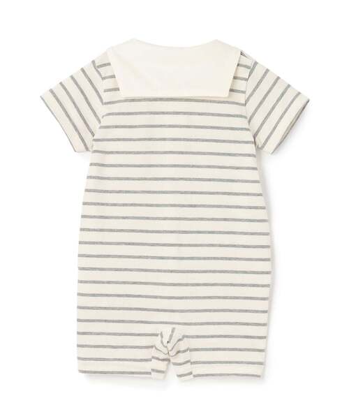 Sophie la girafe（ソフィーラジラフ）の「セーラーボーダーショートオール【日本製】（ロンパース・キッズ・グレー/ネイビー・80ｃｍ/70cm）」の8枚目の写真