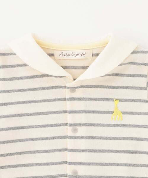 Sophie la girafe（ソフィーラジラフ）の「セーラーボーダーショートオール【日本製】（ロンパース・キッズ・グレー/ネイビー・80ｃｍ/70cm）」の9枚目の写真