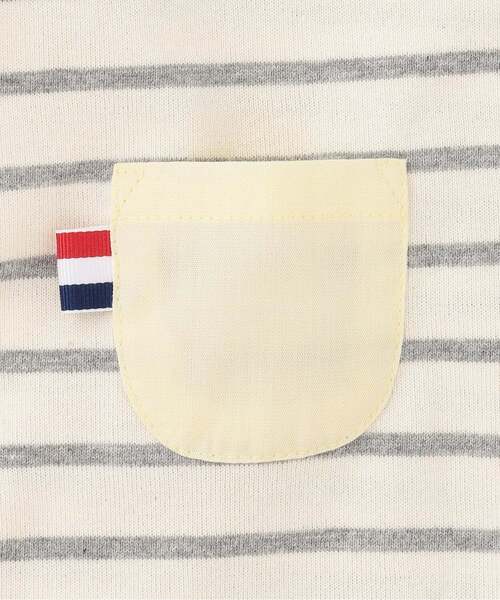 Sophie la girafe（ソフィーラジラフ）の「セーラーボーダーショートオール【日本製】（ロンパース・キッズ・グレー/ネイビー・80ｃｍ/70cm）」の4枚目の写真