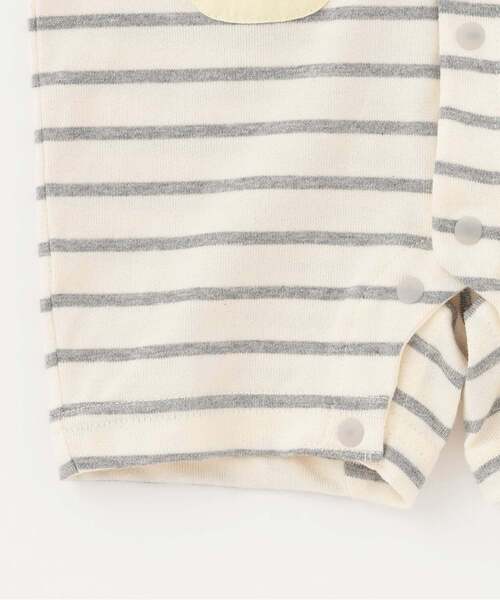 Sophie la girafe（ソフィーラジラフ）の「セーラーボーダーショートオール【日本製】（ロンパース・キッズ・グレー/ネイビー・80ｃｍ/70cm）」の5枚目の写真