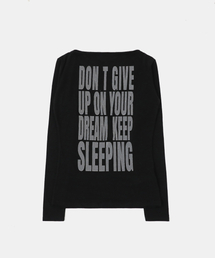 KEEP SLEEPING ボートネックルーズフィットT - ブラック